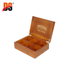 DS 6 compartments Wooden Lacquered Stackable Plastic Tea Bag Organizer  Wood Tea Storage Packaging Gift Tea Box